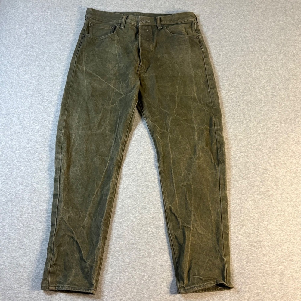Levi's 501 White Oak Cone Denim Jeans 34x30 (tag)Olive Green Mens Button Fly - Picture 2 of 12